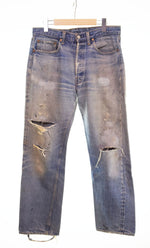 リーバイス Levi's 70's 501 66 Single 66前期 75年製 ボタン裏 6 VINTAGE ヴィンテージ スモールe リペア 均等V デニム ブルー W34L33 103MB-575