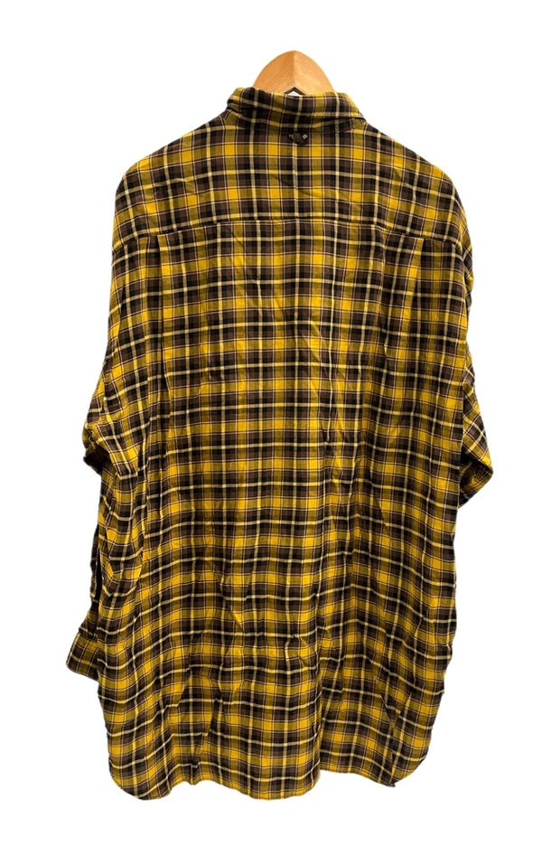 アンダーカバーイズム Undercoverism 切替チェック長袖シャツ 黄 UI1B4401 サイズ4 長袖シャツ イエロー 101MT-4854