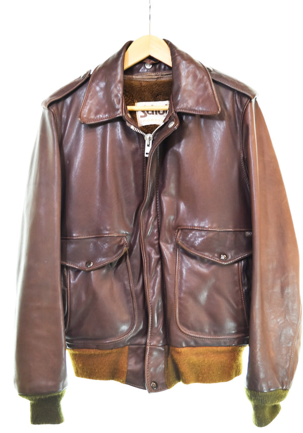 ショット SCHOTT 80sTYPE A-2 レザージャケット フライトジャケット 38 ジャケット ブラウン 103MT-3310