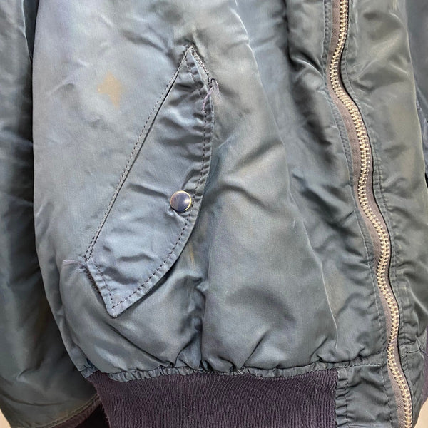 【曜日割引対象外】 アルファ インダストリーズ ALPHA INDUSTRIES 80's 旧タグ USA製 MA-1 フライトジャケット ジャケット ネイビー Lサイズ 201MT-4431 VB