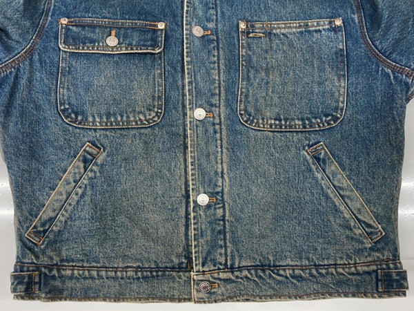 ラルフローレン RalphLauren 80s 90s DENIM JACKET デニム ジャケット 裏地ブランケット ボタン Gジャン アウター インディゴ 青 ジャケット 無地 ブルー Lサイズ 104MT-2067