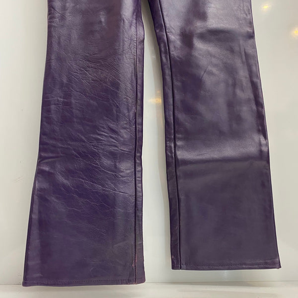 【曜日割引対象外】 ショット SCHOTT レザーパンツ USA製 30サイズ ボトムスその他 パープル 201MB-1135 VB