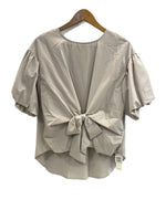 フェンネル FENNEL バルーンスリーブブラウス リボン グレージュ系 ボリューム袖 パフスリーブ 日本製 1730-4048 半袖カットソー ベージュ 9号 101LT-166