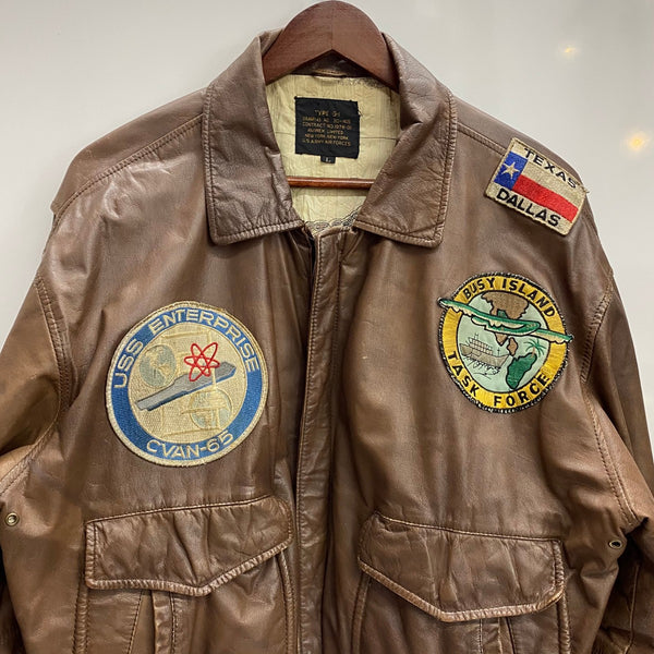 【曜日割引対象外】 アヴィレックス AVIREX G-1 レザー フライトジャケット トップガン ライダース レザージャケット ジャケット ブラウン Lサイズ 201MT-4568 VB