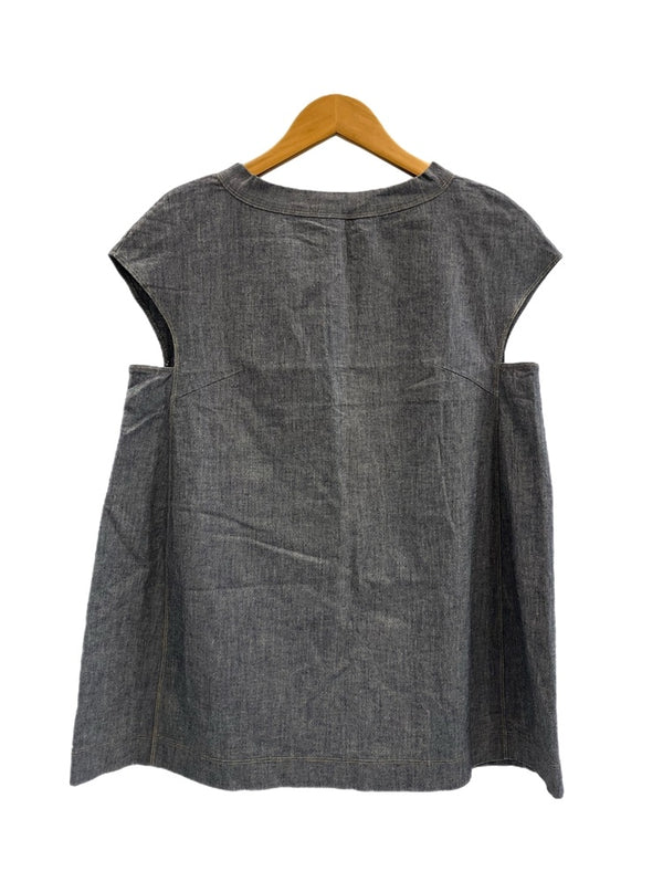 フォーティーファイブアールピーエム 45RPM リネン混 コットンベスト 麻 綿 5067182 ベスト ブルー サイズ0 101LT-209