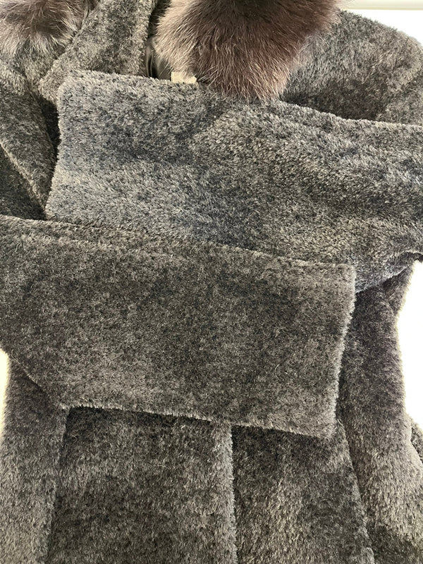 マックスマーラ Max Mara アルパカウールコート スーリベルテッドコート 黒 60161979 コート ブラック 42 101LT-192