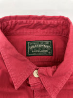 ラルフローレン RalphLauren POLO COUNTRY 90s L/S WORK SHIRT 長袖 ワーク シャツ ボタン ハミルトン社 赤 長袖シャツ 無地 レッド Mサイズ 104MT-2270