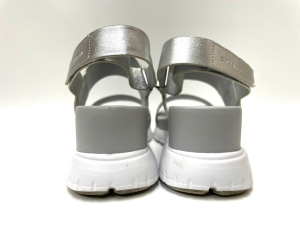 コール ハーン COLE HAAN ZERO GRAND ゼログランド メタリック ウェッジサンダル W23274 レディース シルバー 8B 25 601sh-22