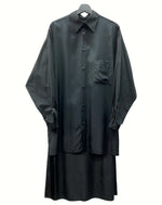 ヨウジヤマモト Yohji Yamamoto POUR HOMME プール オム 18SS Cupro Staff Shirt スタッフ シャツ バックプリント 黒 HW-B08-212 3 長袖シャツ ロゴ ブラック 104MT-830