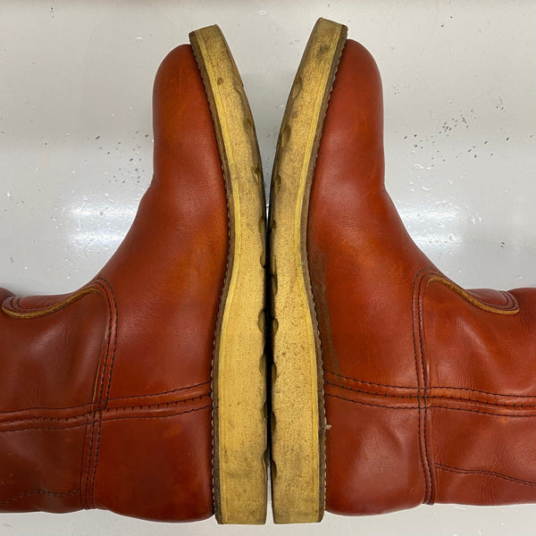 【曜日割引対象外】 レッドウィング RED WING 90's USA製 緑犬タグ 6.5 E ペコスブーツ メンズ靴 ブーツ ペコスタイプ ブラウン 25cmサイズ 201-shoes1474 VB