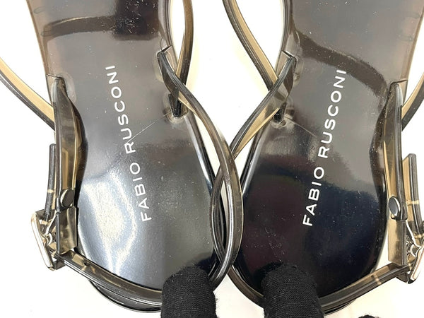 ファビオルスコーニ FABIO RUSCONI ビジュー PVC サンダル レディース トング ブラック 37 23.5 601sh-24