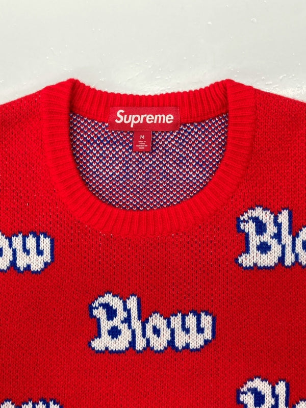 シュプリーム SUPREME 23AW Blow Sweater ブロー セーター ニット クルーネック 赤 セーター ロゴ レッド Mサイズ 104MT-606