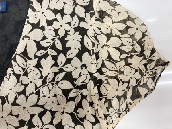 ラルフローレン RalphLauren ポロ POLO 現行タグ カシュクール ラップ ドレス ラップシルエット フレアスリーブ ロング丈 花柄 リボン BEIGE ベージュ系 ブラウン系 211705176001 ワンピース 花・植物 ベージュ SIZE4 104LT-193