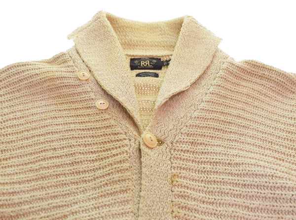 ダブルアールエル RRL 00s ショールカラーガウン コットンリネン 00's 一つ星 カーディガン ベージュ 3Lサイズ 103MT-3548