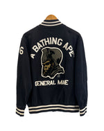 ア ベイシング エイプ A BATHING APE 00s 初期 SWEAT VARSITY JACKET GENERAL MADE ジェネラル スタジャン スウェット 裏原 ヴィンテージ BAPE ジャケット ブラック Mサイズ 101MT-5137