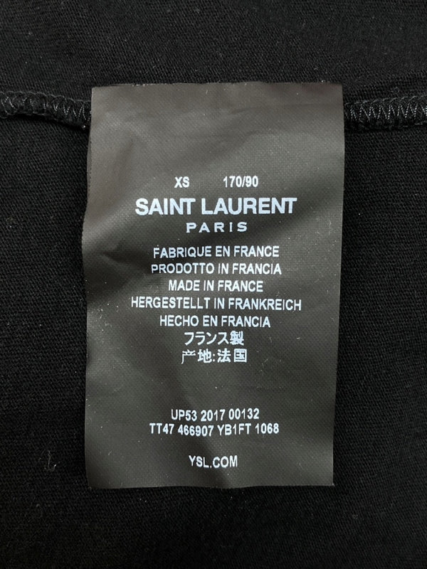 サンローラン Saint Laurent 17SS TO THE MOON AND BACK TEE プリント Tシャツ 半袖 カットソー 黒 466907 YB1FT Tシャツ プリント ブラック XSサイズ 104MT-1598
