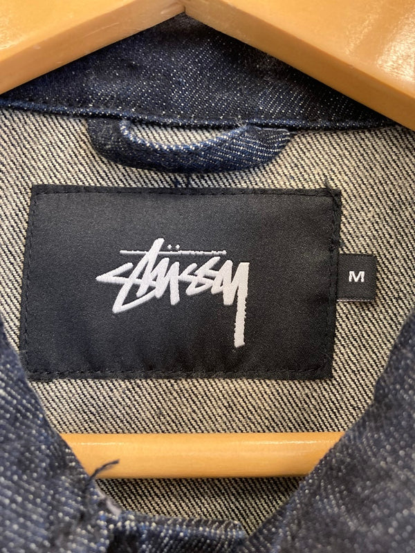 ステューシー STUSSY デニム コーチジャケット デニムジャケット 刺繍 ロゴ ジャケット ネイビー Mサイズ 101MT-3371