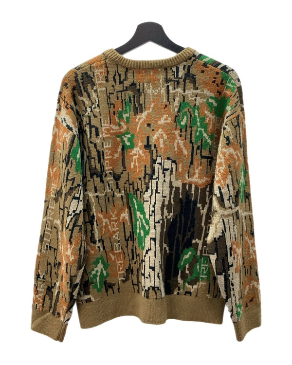 シュプリーム SUPREME 22AW Trebark Camo Sweater ツリーバーク カモ セーター カモフラ クルーネック ニット 茶 セーター カモフラージュ・迷彩 ブラウン Mサイズ 104MT-1258
