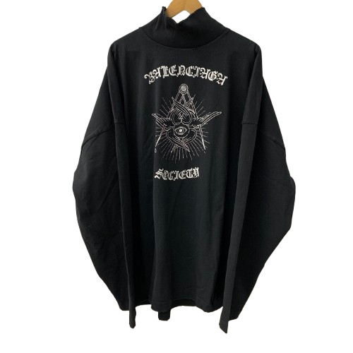 バレンシアガ BALENCIAGA 20AW Free Your Mind フリーユアマインド ハイネック ロングスリーブ ロンT ブラック Lサイズ 201MT-4811