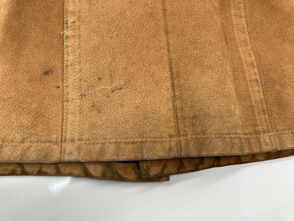 ヴィンテージ vintage 70s~ 70年代 スウェード レザー ジャケット カーコート ハーフコート 茶色 コート 無地 ブラウン 104MT-1930