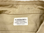 ヴィンテージ Vintage ARROW アロー 40's 40s ワークシャツ 長袖 MADE IN USA アメリカ製  長袖シャツ 無地 ベージュ 101MT-2428