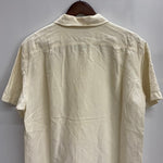 【曜日割引対象外】 ラルフローレン POLO RALPH LAUREN 90's BEACH CAMP オープンカラーシャツ リネン シルク 半袖シャツ ホワイト Lサイズ 201MT-3891 VB