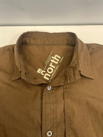 エレクトリックコテージ ELECTRIC COTTAGE 00s 00's EC NORTH 2002 コットンシャツ 裏原 長袖シャツ ブラウン Mサイズ 101MT-4865