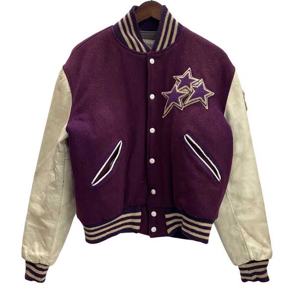 【曜日割引対象外】 ヴィンテージ vintage 80's CATCH BALL スタジアムジャケット スタジャン USA製 ジャケット パープル 42サイズ 201MT-4604 VB