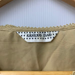 カネコイサオ kaneko isao ワンダフルワールド リボン ブラウス フリル パールボタン 半袖シャツ ベージュ 201LT-435