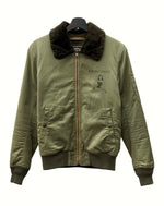 ワコマリア WACKO MARIA B-15 FLIGHT JACKET フライト ジャケット マリリンモンロー ミリタリー デッキ アウター 緑 ジャケット プリント カーキ Sサイズ 104MT-848