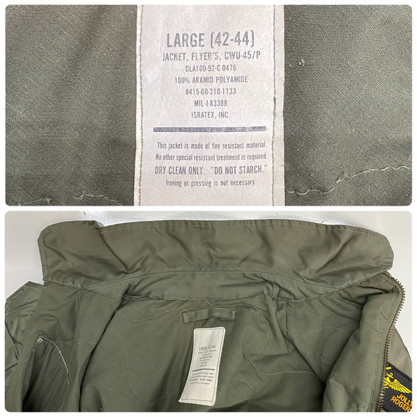【曜日割引対象外】 ユーエスアーミー US.ARMY 90's CWU-45P ISRATEX社 military jaket ジャケット カーキ Lサイズ 201MT-3621 VB