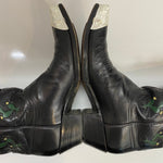 【曜日割引対象外】 ルケーシー Lucchese Cactus Cowboy Long Horn USA製 メンズ靴 ブーツ ウエスタン ブラック 9Eサイズ 201-shoes1218 VB