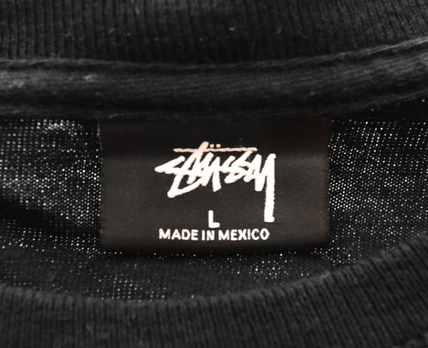 ステューシー STUSSY William Shakespeare ウィリアム・シェイクスピア MADE in MEXICO メキシコ製 SSリンクロゴ ストックロゴ ロンT ブラック Lサイズ 103MT-2987