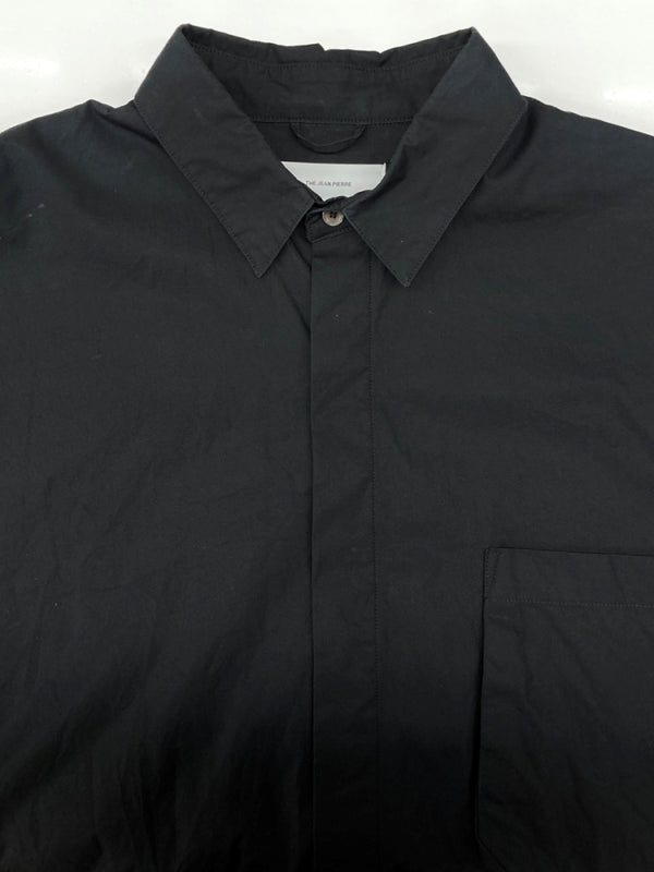 ジャンピエール THE JEAN PIERRE Thomas Mason SIGNATURE 11XL SHIRT シグネチャー シャツ オーバーサイズ ボタン 比翼 長袖 黒 長袖シャツ 無地 ブラック ONE SIZEサイズ 104MT-2324
