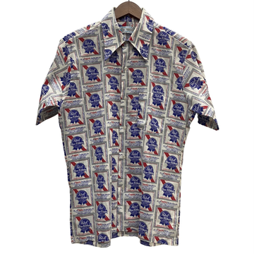 【曜日割引対象外】 ヴィンテージ vintage 70's Pabst Blue Ribbon USA製 半袖シャツ マルチカラー Mサイズ 201MT-3841 VB