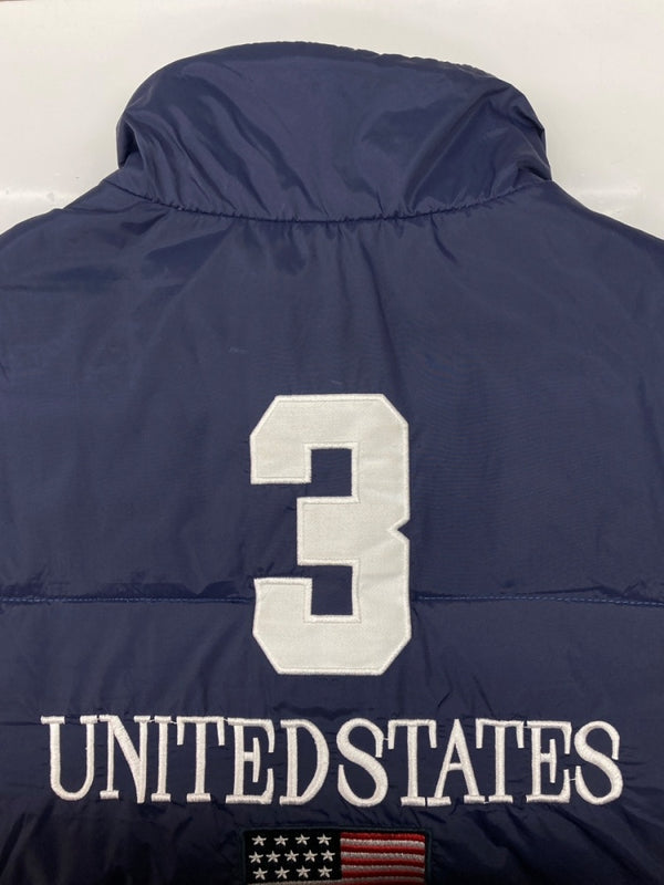 ラルフローレン RalphLauren DOWN JACKET ダウン ジャケット CUSTOM FIT ビックポニー ジップアップ 刺繍 アウター 紺 ジャケット ロゴ ネイビー Mサイズ 104MT-2142