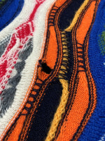 クージー COOGI 90s 3D KNIT ニット セーター クルーネック カラフル セーター 総柄 マルチカラー Sサイズ 104MT-625