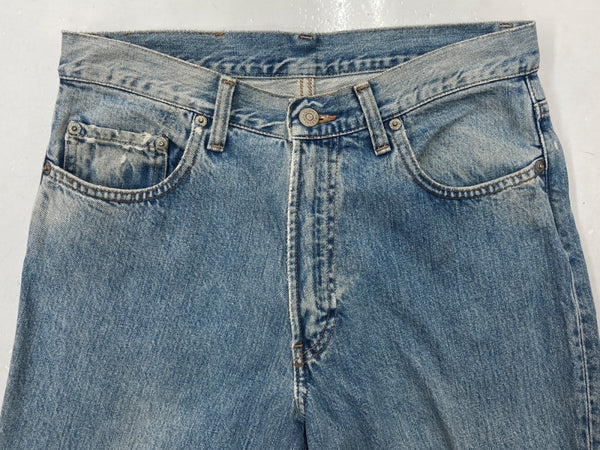 ダブルアールエル RRL 90s DENIM PANTS デニム パンツ ジップフライ ジーパン ジーンズ USA製 Ralph Lauren インディゴ 青 ロゴ デニム ブルー 31/32 104MB-234