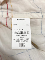 ヒューミス HUMIS CHEMICAL FLY-FRONT SHIRT ケミカルフライフロントシャツ MADE IN JAPAN 白 M-SH1301B 長袖シャツ チェック ホワイト Mサイズ 101MT-2346