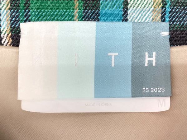 キス KITH 23SS PLAID INITIAL プレイド イニシャルK ライトアウター フロントボタン スナップボタン ステンカラー GREEN 緑 23-011-060-0007-1-0 ジャケット チェック グリーン Mサイズ 104MT-1903