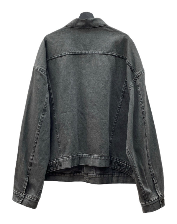 イージー YEEZY SEASON 5 DENIM JACKET デニム ジャケット ワーク オーバーサイズ Gジャン アウター 灰 ジャケット 無地 グレー XLサイズ 104MT-1705