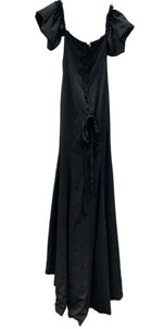 ドレスプロダクション DRESS PRODUCTION ウェディングドレス オフショルダー Aライン レースアップ 編み上げデザイン フリル 結婚式 前撮り 二次会 BLACK 黒 ワンピース ブラック 104LT-195