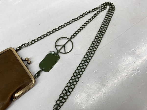 キャピタル KAPITAL SHOULDER POUCH がま口 ショルダー ポーチ チェーン 斜めがけ バッグ 茶 バッグ メンズバッグ ショルダーバッグ・メッセンジャーバッグ 無地 ブラウン 104B-49