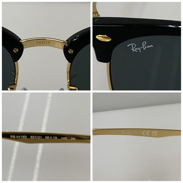 【中古】レイバン Ray-Ban 偏光サングラス 56□19 145 RB4418D 眼鏡・サングラス サングラス ブラック 201goods-734
