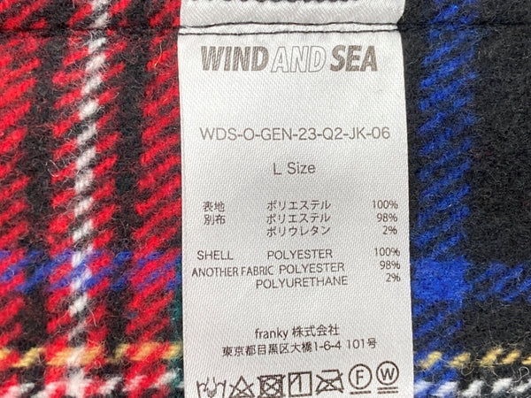 ウィンダンシー WIND AND SEA CPO SHIRT JACKET シャツ ステンカラー フロントボタン ロゴ 刺繍 WDS-O-GEN-23-Q2-JK-06 ジャケット チェック マルチカラー Lサイズ 104MT-1882