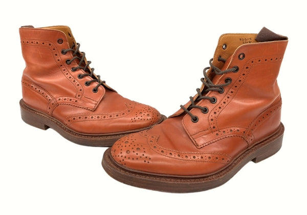 トリッカーズ Trickers COUNTRY BOOTS カントリー ブーツ レースアップ ウィングチップ 茶 2508 メンズ靴 ブーツ カントリー ブラウン サイズ 8 1/2-S 104S-679