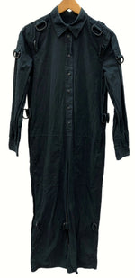 エムエムシックス MM6 メゾンマルジェラ Maison Margiela オールインワン ジャンプスーツ フロントボタン ギミック デザイン イタリア製 BLACK 黒 S52FP0016 S44915 つなぎ・オーバーオール 無地 ブラック SIZE42 104LT-60