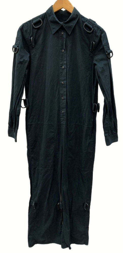 エムエムシックス MM6 メゾンマルジェラ Maison Margiela オールインワン ジャンプスーツ フロントボタン ギミック デザイン イタリア製 BLACK 黒 S52FP0016 S44915 つなぎ・オーバーオール 無地 ブラック SIZE42 104LT-60