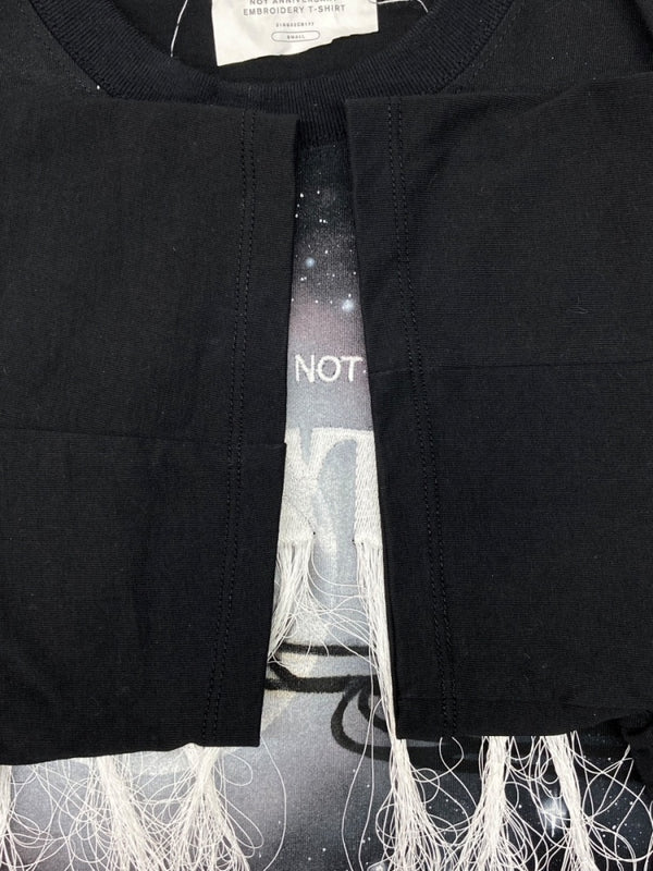 ダブレット doublet 21SS NOT ANNIVERSARY EMBROIDERY T-SHIRT 半袖 Tシャツ 刺繍 カットソー 黒 21SS32CS177 Tシャツ プリント ブラック Sサイズ 104MT-2117