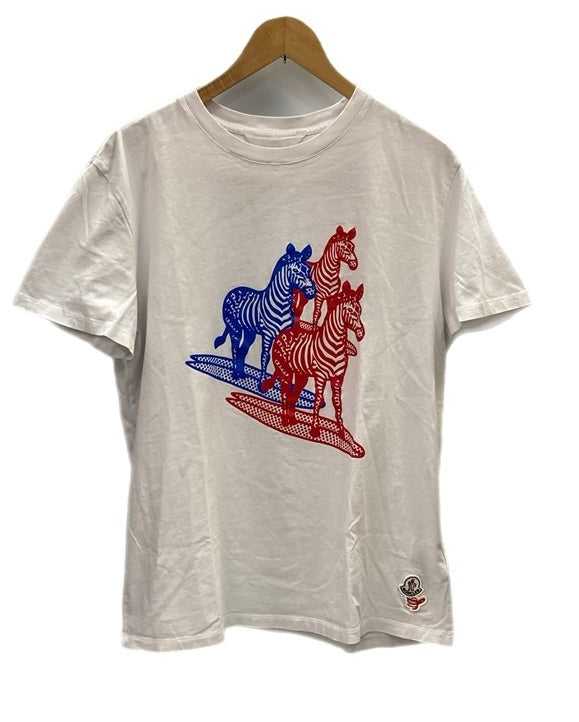 モンクレール MONCLER MAGLIA T-SHIRT シマウマ プリントTシャツ 半袖カットソー XL Tシャツ ホワイト LLサイズ  101MT-3122 | 古着通販のドンドンサガール